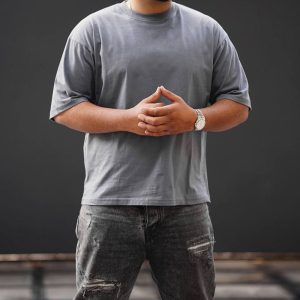 تیشرت باکسی لش نوک مدادی مردانه