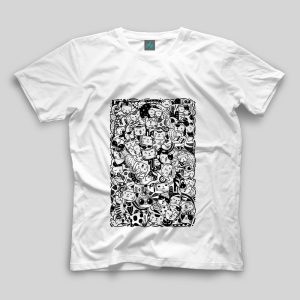 تیشرت طرح دودل doodle گربه