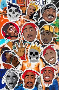 استیکر و برچسب طرح 2pac