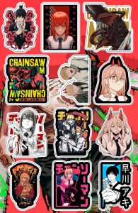 پک 12 تایی استیکر و برچسب طرح Chainsaw Man مرد اره ای