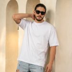 خرید تیشرت سفید دورس دو نخ